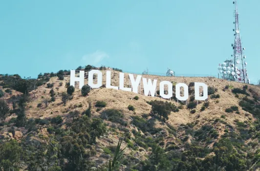 hollywood sign on a hill